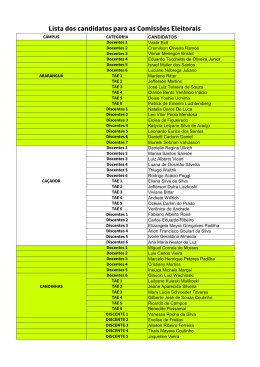Lista dos candidatos para as Comiss&otilde;es Eleitorais
