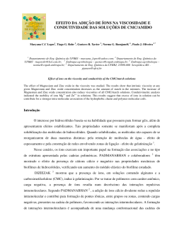 efeito da adição de íons na viscosidade e condutividade