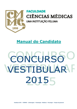 Manual do Candidato - Ciências Médicas de Minas Gerais