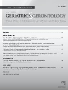 Nº 3 – Edição: Jul/Ago/Set 2009 - Sociedade Brasileira de Geriatria