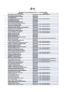 Resultado Processo Seletivo ProUni - 1&ordf; chamada 1&ordm;/2014