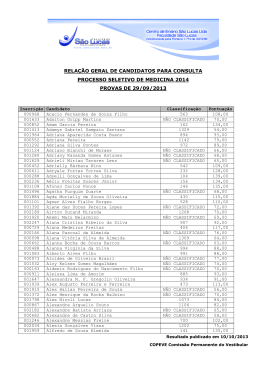 Lista de Classifica&ccedil;&atilde;o