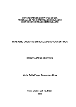 trabalho docente: em busca de novos sentidos