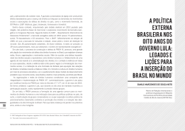 A politica externa brasileira nos oito anos do governo Lula: Legados