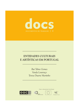 ENTIDADES CULTURAIS E ART&Iacute;STICAS EM PORTUGAL