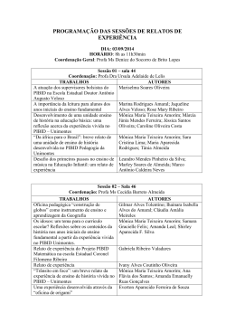 programa&ccedil;&atilde;o das sess&otilde;es de relatos de experi&ecirc;ncia - VII Coped-NM