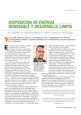 disposición de energía renovable y desarrollo limpio