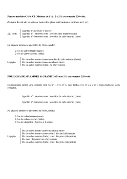 (Motores de 1 &frac12; , 2 e 2 &frac12; cv) somente 220 volts.