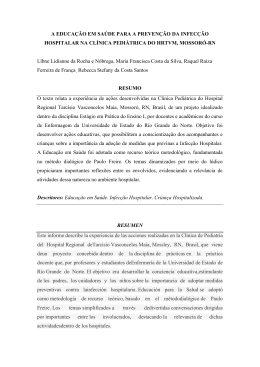 a educa&ccedil;&atilde;o em sa&uacute;de para a preven&ccedil;&atilde;o da infec&ccedil;&atilde;o hospitalar na