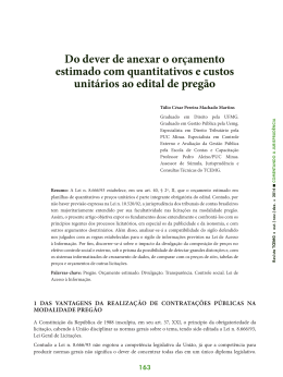 Do dever de anexar o or&ccedil;amento estimado com