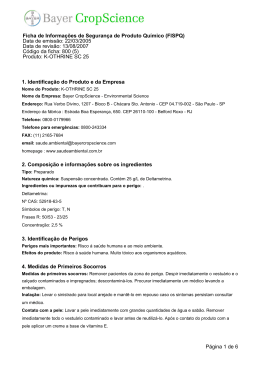 1. Identificação do Produto e da Empresa 2. Composição e