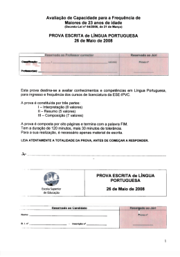 Prova Modelo de Língua Portuguesa