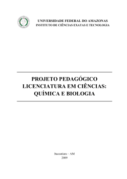 projeto pedag&oacute;gico licenciatura em ci&ecirc;ncias: qu&iacute;mica - ICET