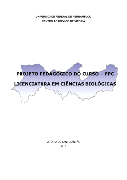projeto pedag&oacute;gico do curso &ndash; ppc licenciatura em ci&ecirc;ncias biol&oacute;gicas