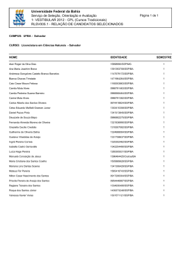 Licenciatura em Ci&ecirc;ncias Naturais - Ufba