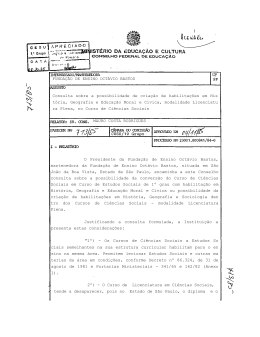 2º) - O Curso de Licenciatura em Ciências Sociais, tende a
