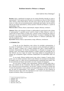 Realismo intensivo: Deleuze e a imagem Jo&atilde;o Gabriel Alves