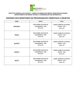 hor&aacute;rio dos monitores de programa&ccedil;&atilde;o orientada a objetos