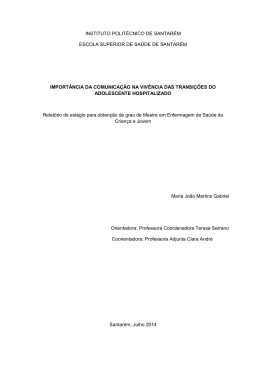 Importancia da comunica&ccedil;&atilde;o com o adolescente hospitalizado no