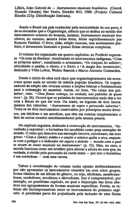 LIMA, Jo&atilde;o Gabriel de - Instrumentos musicais brasileiros. (Coord