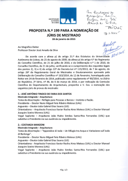 Proposta n&ordm; 199/2015, de 28 de janeiro Proposta n&ordm; 199/2015, de 28