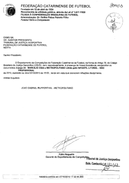 Proc. 354-13 - Federação Catarinense de Futebol