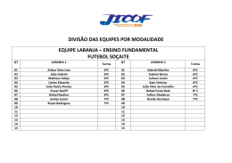DIVIS&Atilde;O DAS EQUIPES POR MODALIDADE EQUIPE LARANJA