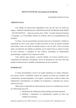 relevo piauiense: uma proposta de classifica&ccedil;&atilde;o - Seja Bem