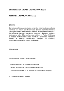 DISCIPLINAS DA ÁREA DE LITERATURA/Português