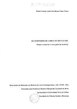 os CEMITERIOS DE LISBOA No sÉcULo xlx
