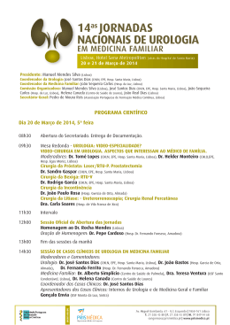Prog. Cient. 14&ordm; Jornadas Nacionais de Urologia