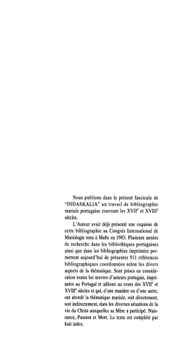 Nous publions dans le présent fascicule de "DIDASKALIA" un travail