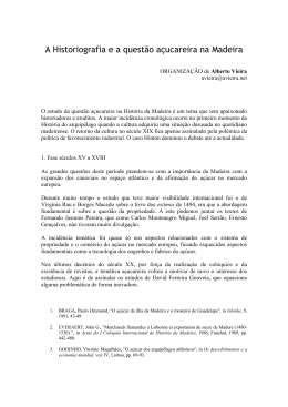 A Historiografia e a questo aucareira na Madeira
