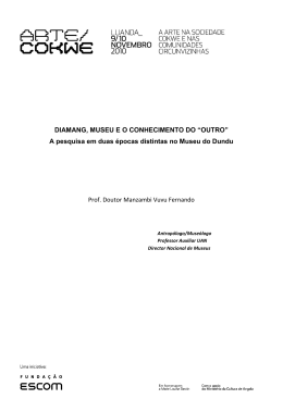 DIAMANG, MUSEU E O CONHECIMENTO DO &ldquo;OUTRO&rdquo; A