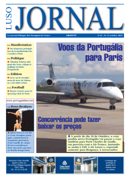 Voos da Portug&aacute;lia para Paris