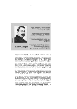 1919 Da Traulit&acirc;nia e Monsanto ao regresso da Rep&uacute;blica Velha