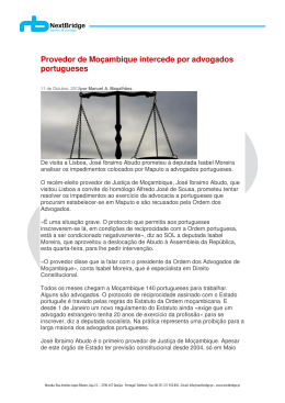 Provedor de Mo&ccedil;ambique intercede por advogados portugueses