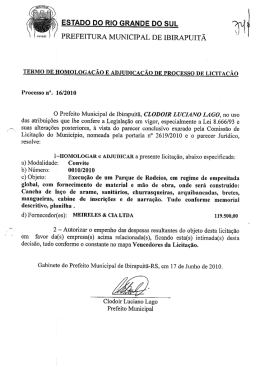 Homologa&ccedil;&atilde;o, Contrato e Termo de In&iacute;cio da Obra