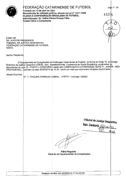 I FEDERA&Ccedil;&Atilde;O CATARINENSE DE FUTEBOL Jogo n&deg;z 33