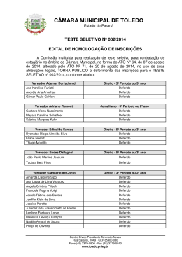 Edital de Homologa&ccedil;&atilde;o das inscri&ccedil;&otilde;es