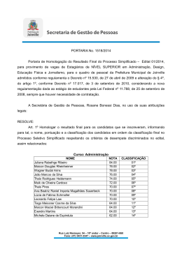 Portaria de Homologa&ccedil;&atilde;o dos Resultados