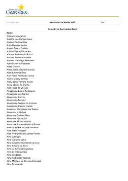 Lista dos aprovados - Faculdade Campo Real
