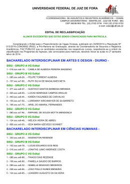 Edital de Reclassifica&ccedil;&atilde;o - Universidade Federal de Juiz de Fora