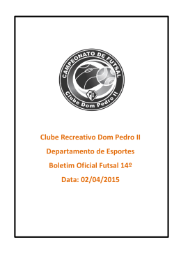 quarta- feira 01/04/2015 - Clube Recreativo Dom Pedro II