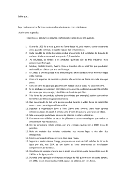 Quest&otilde;es do Ambiente.Sabia que