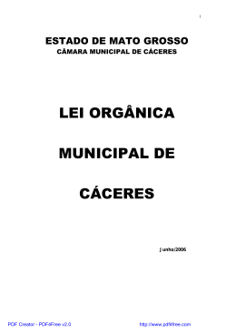 LEI ORGÂNICA MUNICIPAL DE CÁCERES