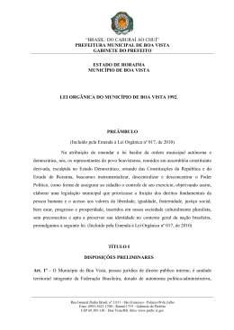 lei orgânica do município de boa vista 1992.