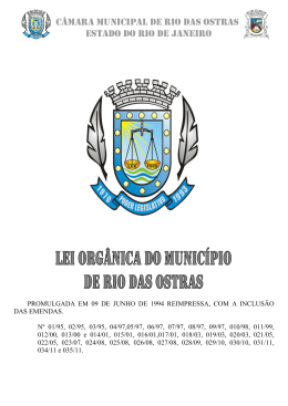 Lei Org&acirc;nica do Munic&iacute;pio de Rio das Ostras