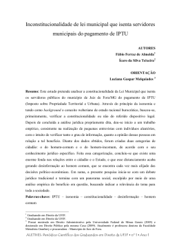Inconstitucionalidade de lei municipal que isenta