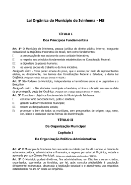 Lei Org&acirc;nica do Munic&iacute;pio - Ivinhema